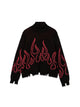 Vision Of Super Black Jumper High Neck With Pink Flames