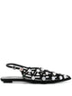 The Attico Black Suede Grid Ballerinas