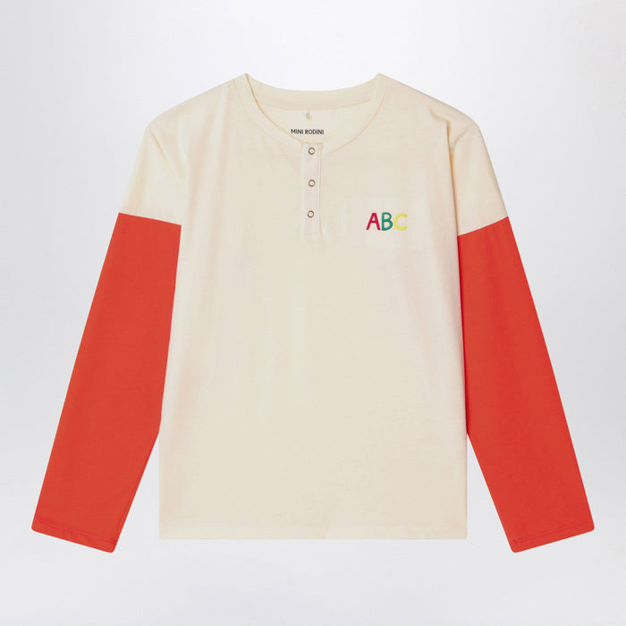 Mini Rodini Light Beige T-Shirt In Organic Cotton