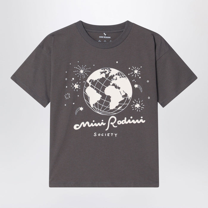 Mini Rodini Grey T-Shirt In Organic Cotton