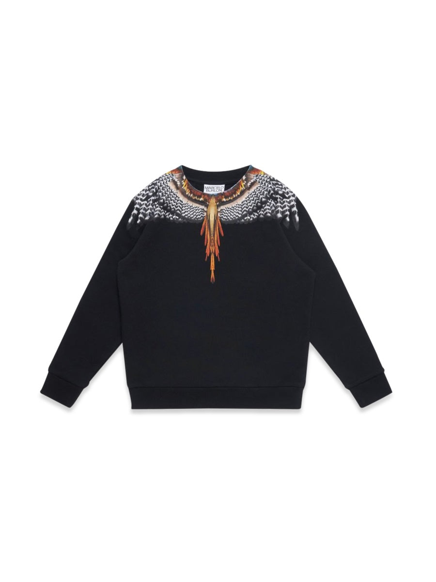 Marcelo Burlon County Of Milan Black Grizzly Wings Crewneck