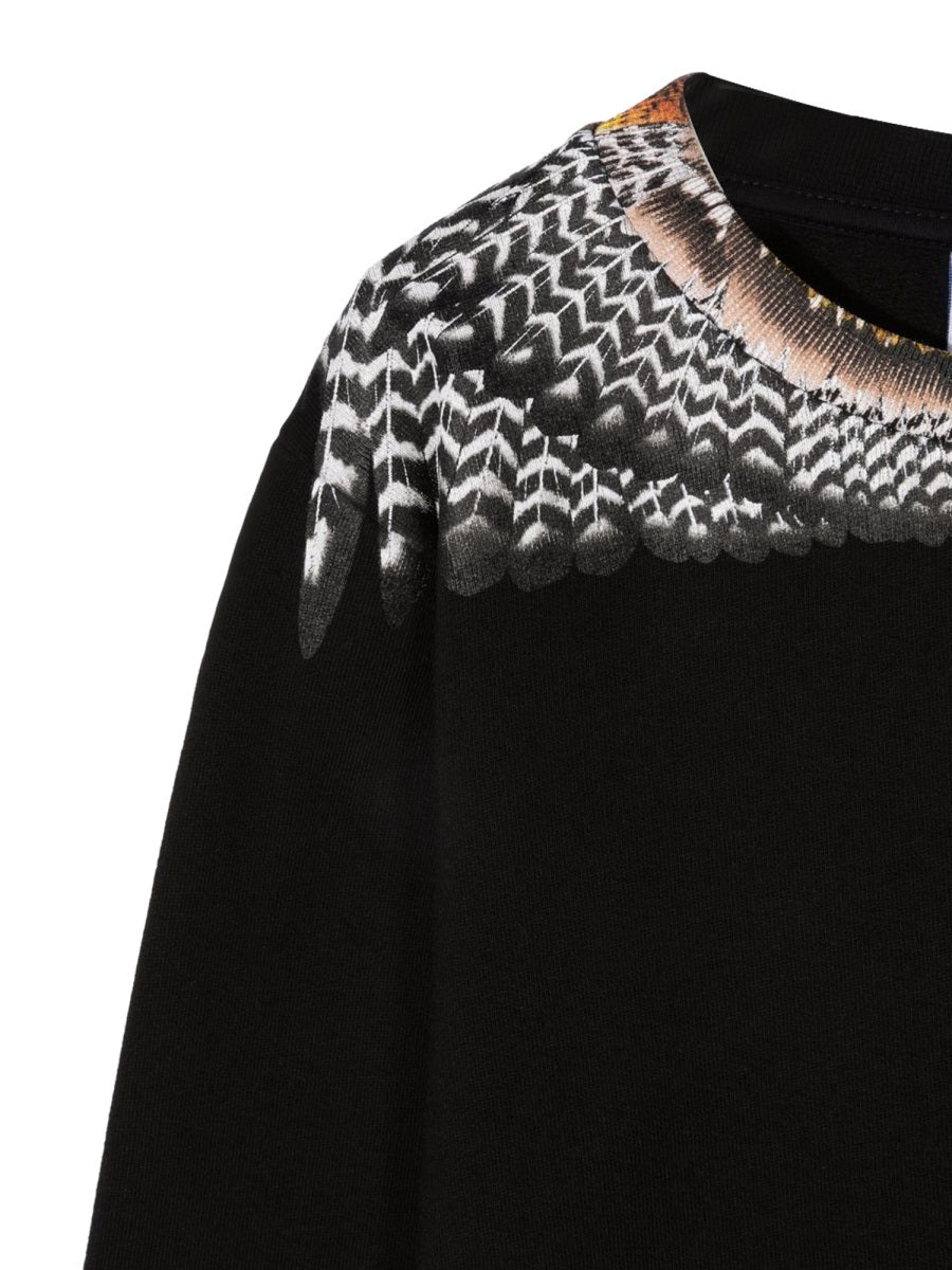 Marcelo Burlon County Of Milan Black Grizzly Wings Crewneck