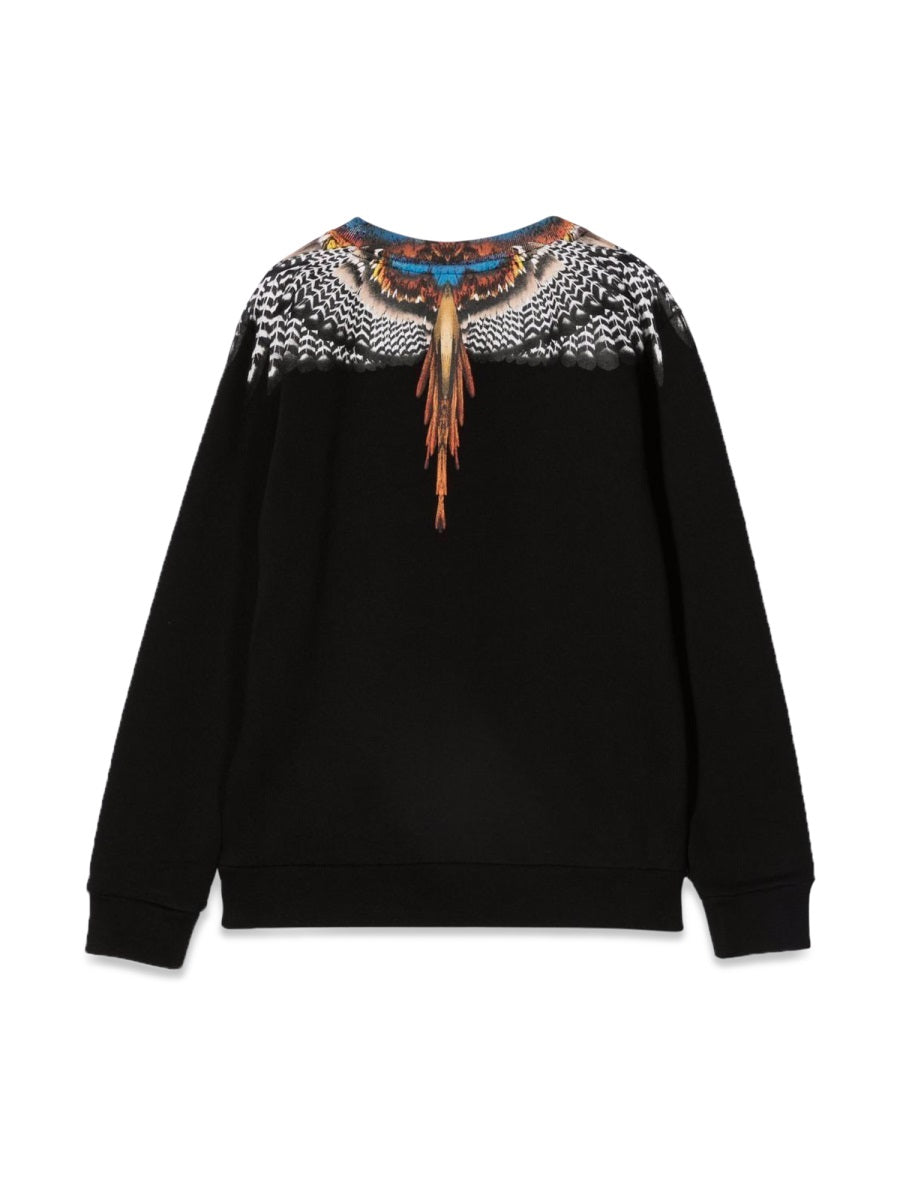 Marcelo Burlon County Of Milan Black Grizzly Wings Crewneck