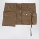 The Attico Fay Khaki Cargo Miniskirt