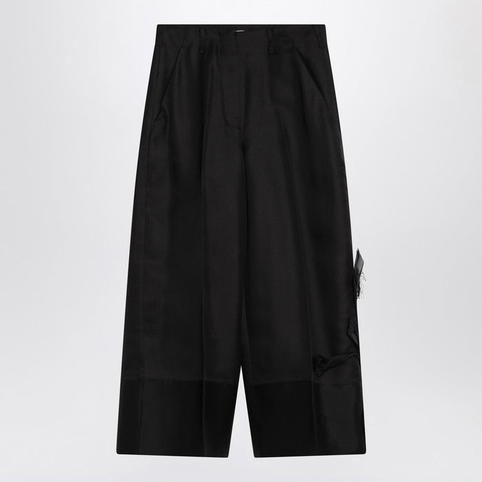 Mkdt Studio Atelier Pasa Black Trousers In Silk And Wool