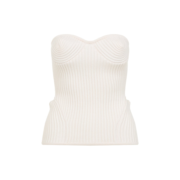 Jean Paul Gaultier Merino Wool Ribbed Stretch Corset