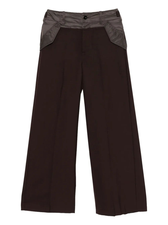 Sacai Black Wool Mix Pants