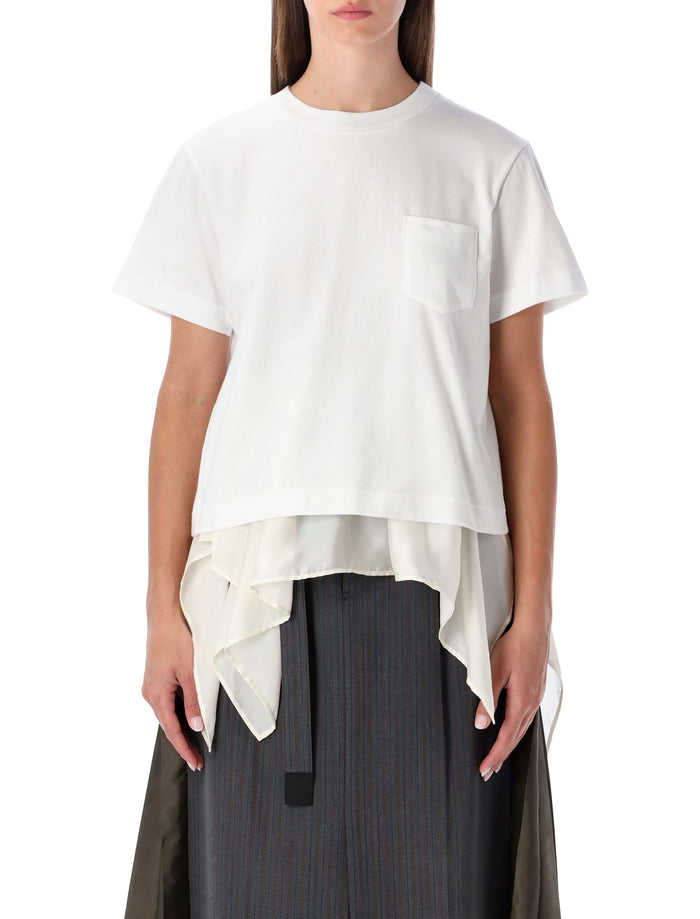 Sacai Sacai T-Shirt With Voile Back Insert