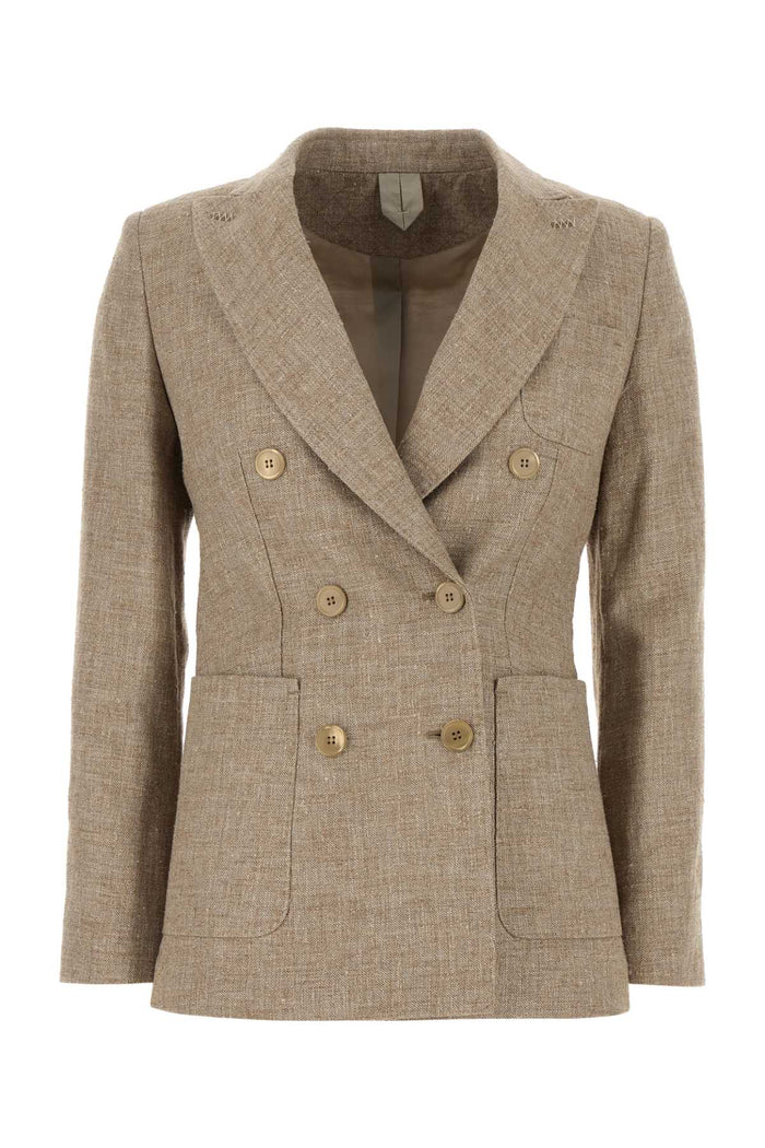 Max Mara Cappuccino Linen Blend Targa Blazer