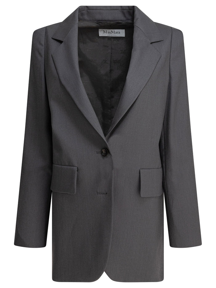 Max Mara Grey Virgin Wool Mahair Silk Jacket