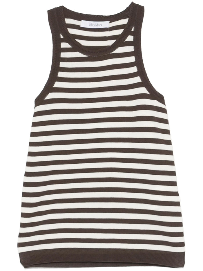 Max Mara Coffee Cotton Arnes Top