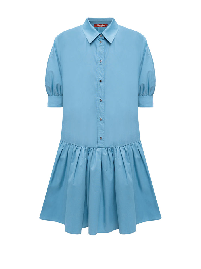 Max Mara Studio Light Blue Poplin Shirt Dress