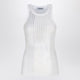 The Attico  White Tank Top With Rhinestones
