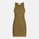 The Attico  Military Green Mini Dress With Rhinestones