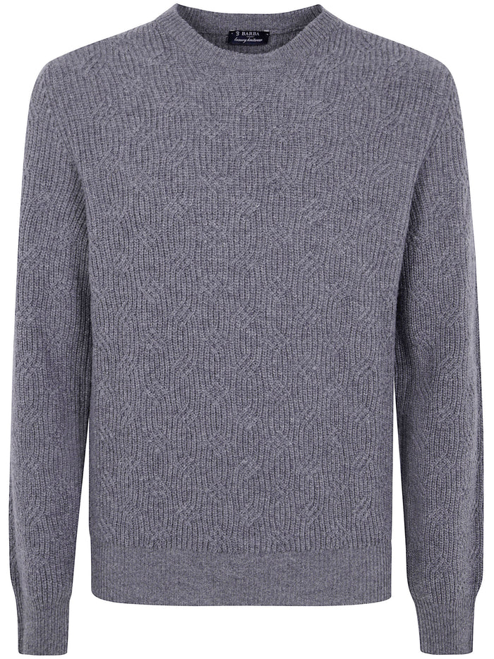 Barba Napoli Round Neck Embroidery Sweater