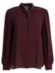 Max Mara Red Silk Button-Up Shirt