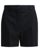 Max Mara Pianoforte Black Wool Blend Shorts
