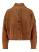 Max Mara Brown Wool Cashmere Ribbed Cardigan