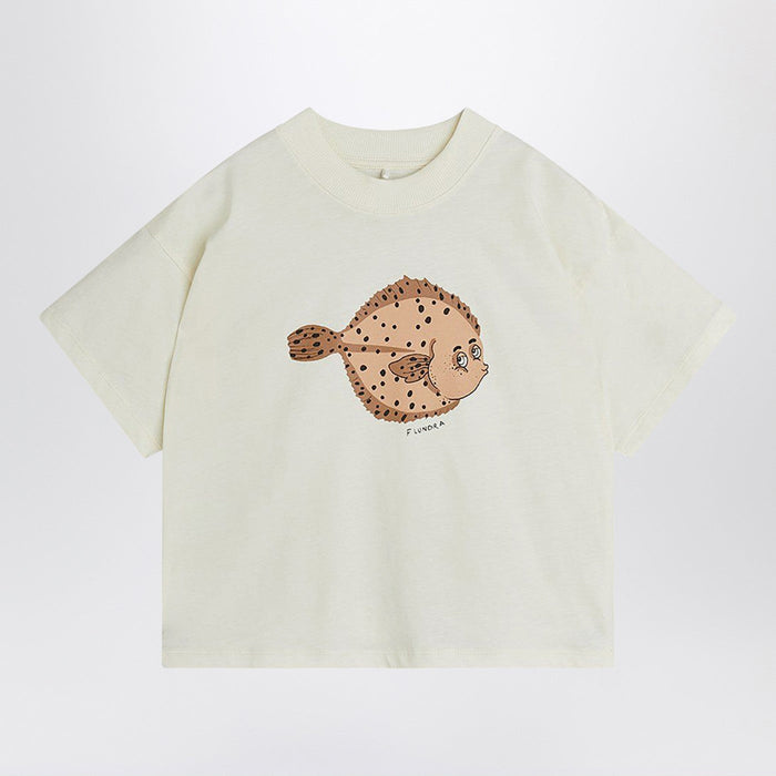 Mini Rodini White T-Shirt With Flundra Print