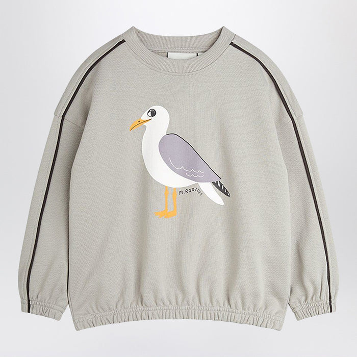 Mini Rodini Gray Sweatshirt With Seagull Print