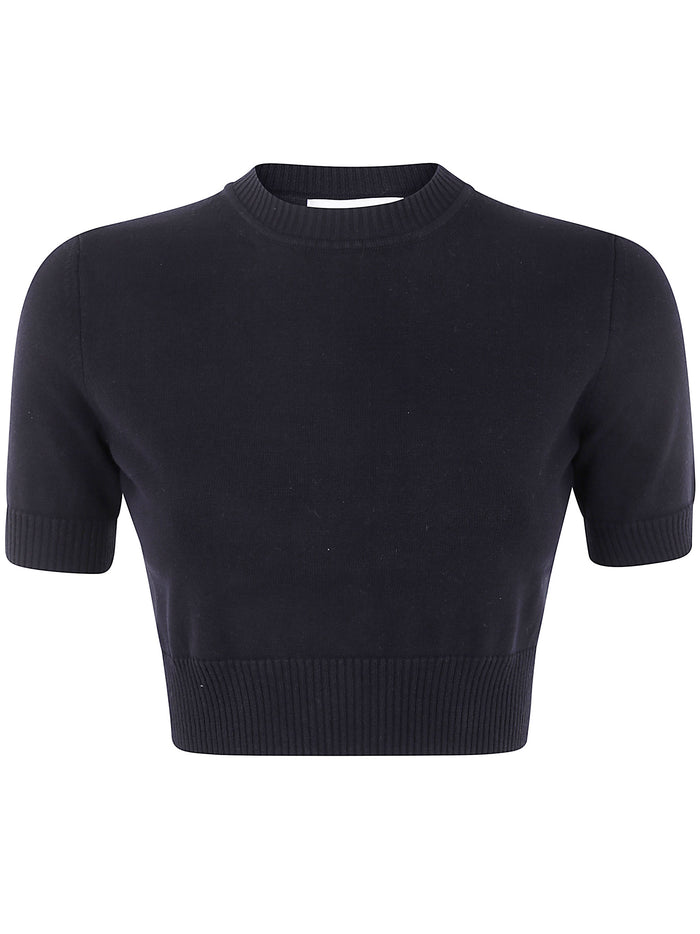 Max Mara Sportmax Round Neck Short Sleeves Woven "Bettina" T-Shirt