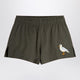 Mini Rodini Washed Black Shorts With Seagull Embroidery