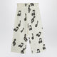 Mini Rodini Wide White Trousers With Musical Notes