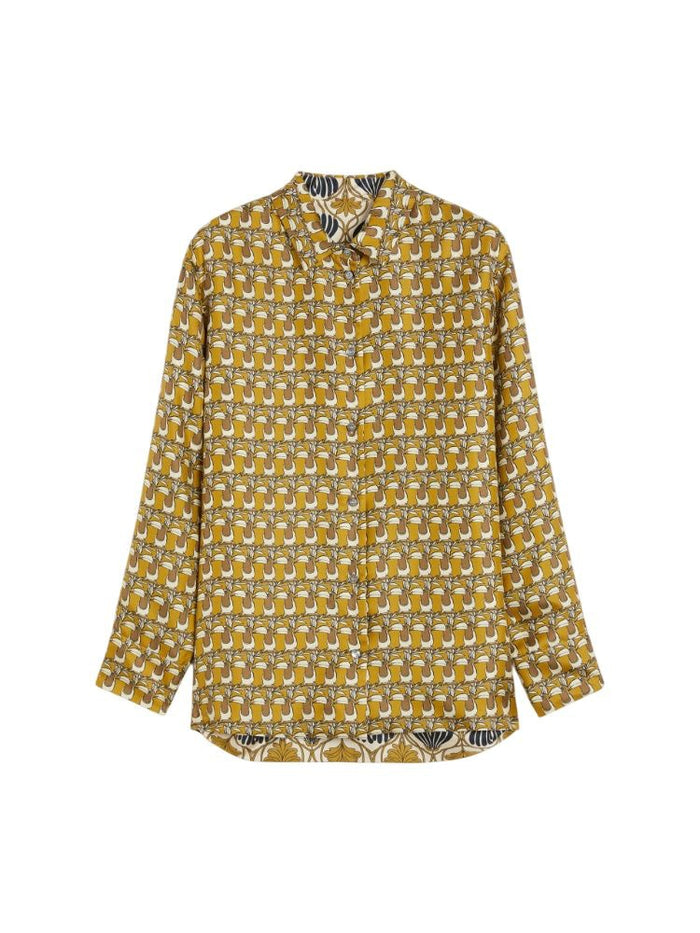 S Max Mara Times Reversible Printed Silk Shirt