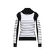 Jean Paul Gaultier Mix Mesh And Knit Long Sleeves Pullover Printed "Mariniere"
