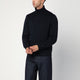 Roberto Collina  Navy Blue Wool Turtleneck Sweater
