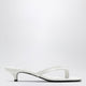 Toteme White Leather Heeled Thong Sandals