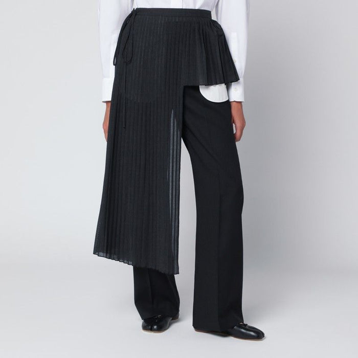 Mkdt Studio  Gray Avery-Atelier Pleated Half-Skirt