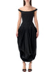 Magda Butrym Magda Butrym Black Draped Off-Shoulder Gown