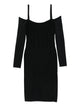 Mugler Off Shoulder Long Sleeve Midi Dress