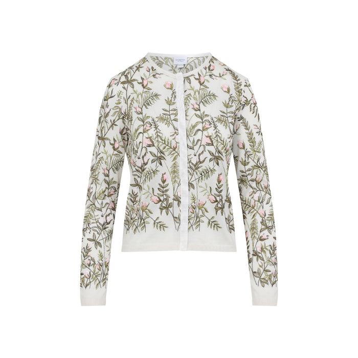 Giambattista Valli Ivory Cashmere And Silk Cardigan