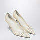 Jacquemus  Ivory Python-Effect Embossed Leather Tourni Décolleté