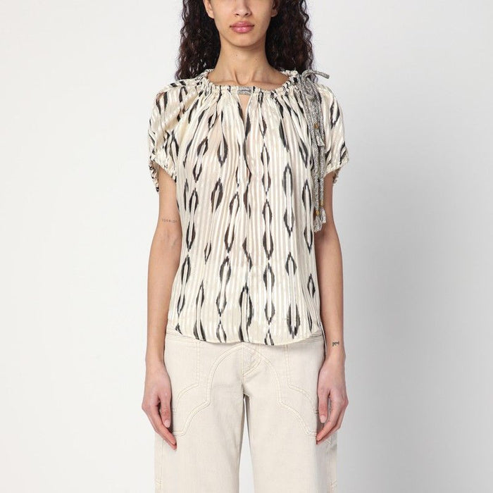 Isabel Marant  Ecru/Black Blouse In Silk