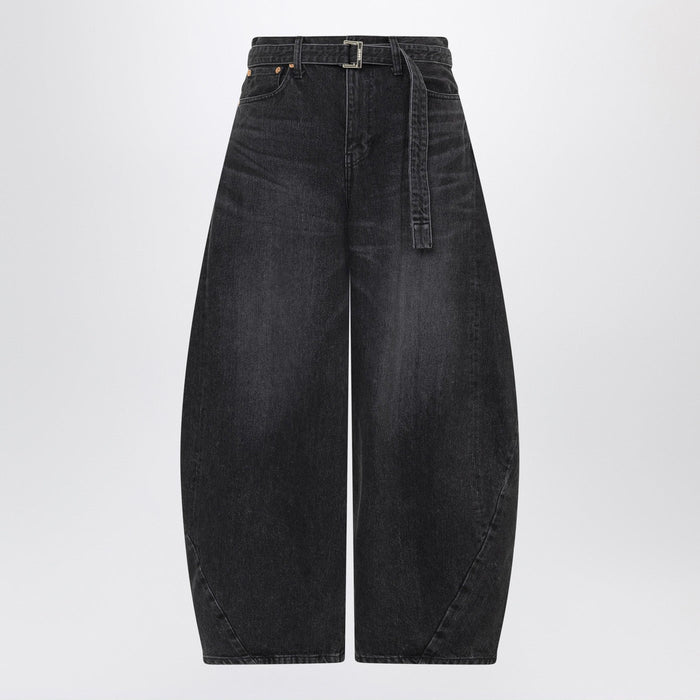 Sacai Black Wide-Leg Denim Trousers
