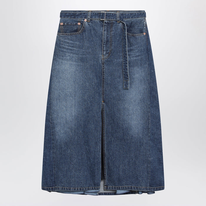 Sacai Denim Skirt In Blue Cotton