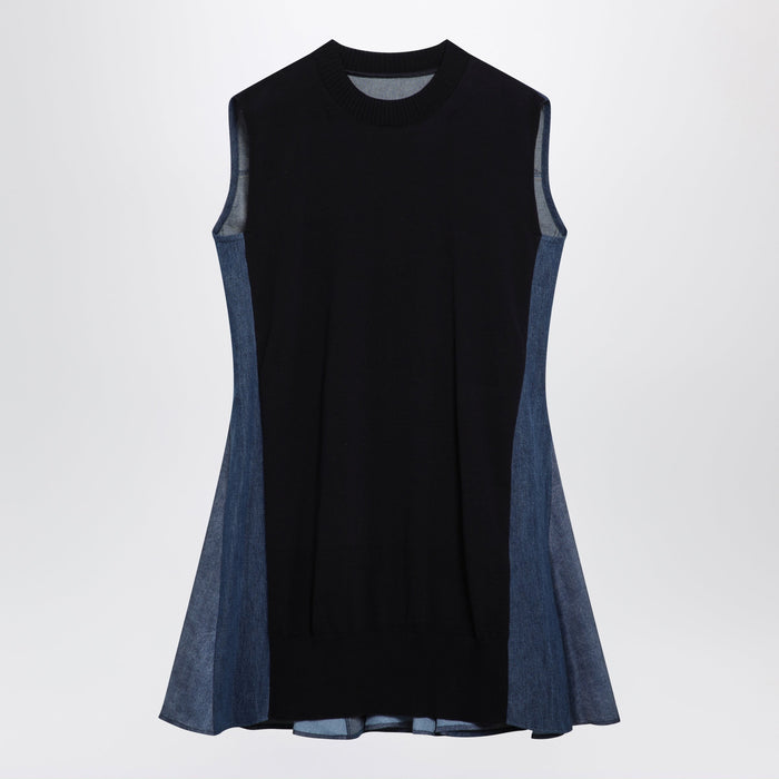 Sacai Denim Dress And Knit Top