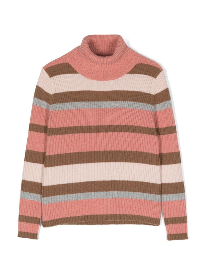 Il Gufo Striped Turtleneck Sweater