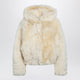 Blancha Lemon Beige Hooded Fur Jacket
