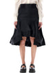 Sacai Sacai Nylon Twill Midi Skirt With Pleated Inserts