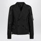 Sacai Black Doublebreasted Wool And Nylon Blend Jacket