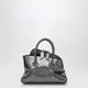 The Attico La Passeggiata Mini Dark Grey Cracked Laminated Leather Bag