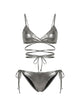 The Attico Dark Silver Polyamide Swimwear
