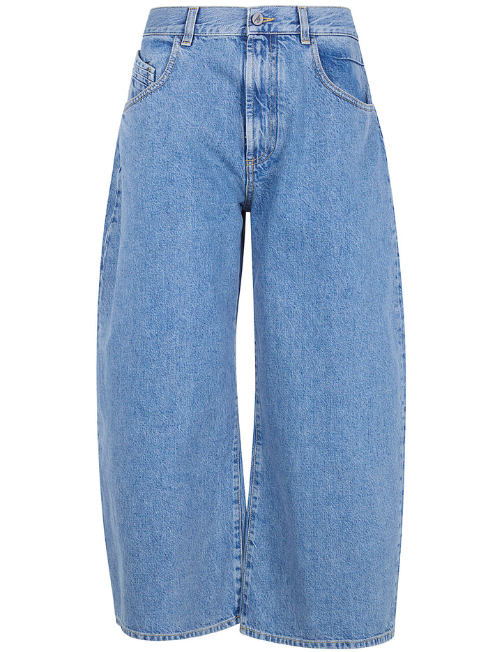 The Attico Blue Cotton Boyfriend Jeans
