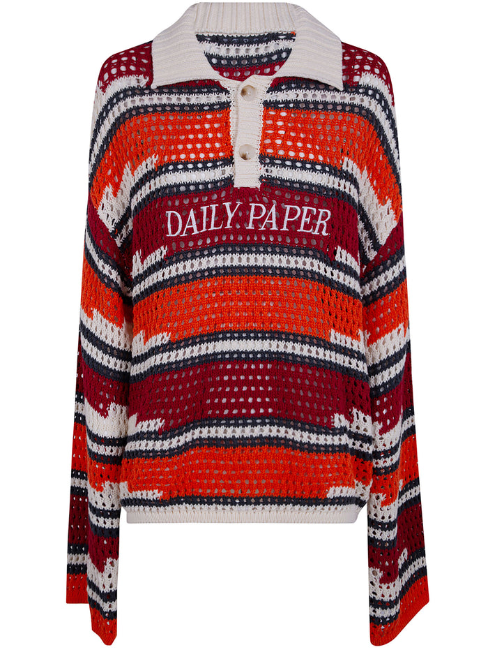 Daily Paper "Kente" Stripe Knit Polo