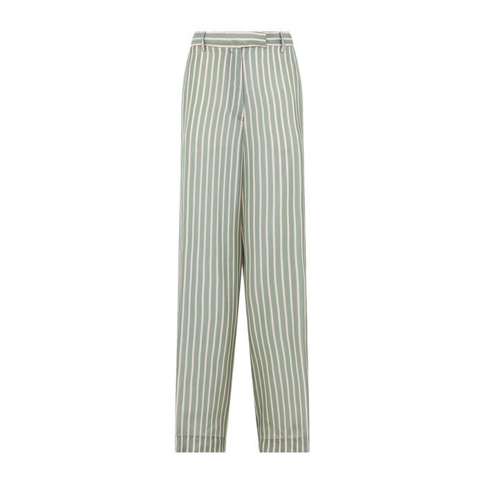 Dries Van Noten Green Pen Cupro Pants
