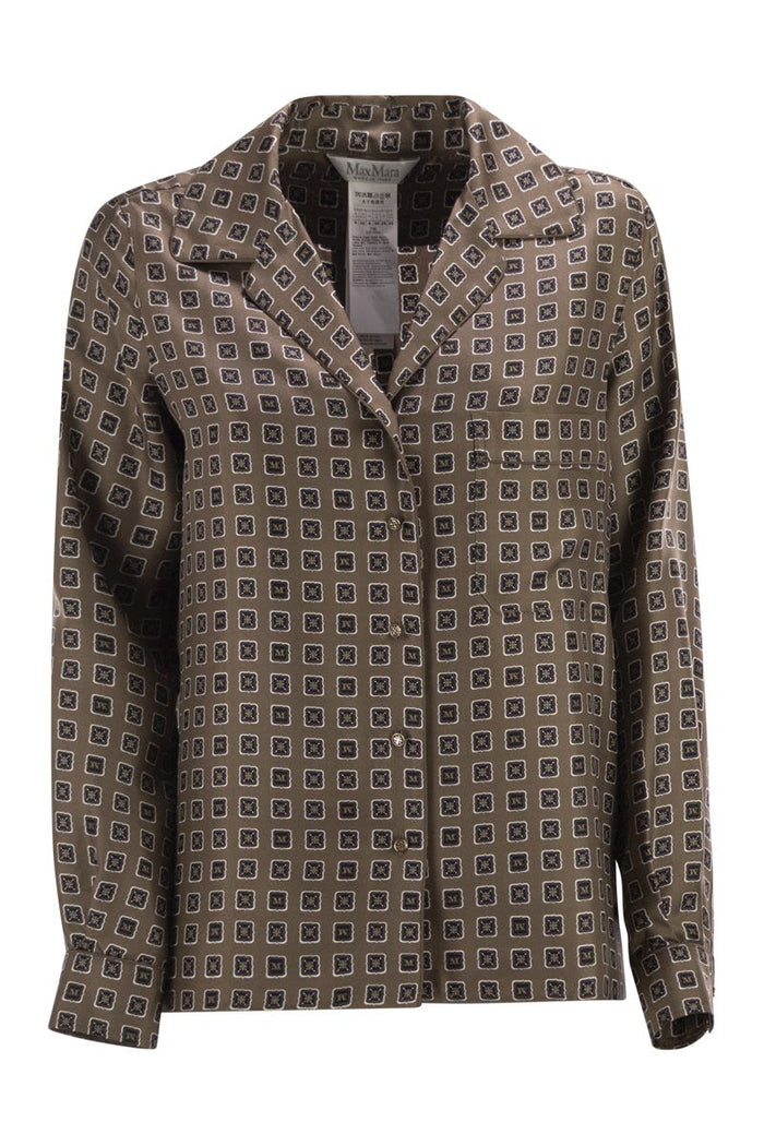 Max Mara Mxmdisco - Semi-Fitted Printed Silk Shirt